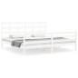vidaXL Giroletto con Testiera Bianco 6FT Super King in Legno Massello vidaXL Giroletto con Testiera Bianco 6FT Super King in Legno Massello