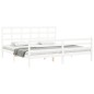 vidaXL Giroletto con Testiera Bianco 6FT Super King in Legno Massello vidaXL Giroletto con Testiera Bianco 6FT Super King in Legno Massello