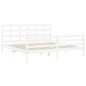 vidaXL Giroletto con Testiera Bianco 6FT Super King in Legno Massello vidaXL Giroletto con Testiera Bianco 6FT Super King in Legno Massello