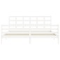 vidaXL Giroletto con Testiera Bianco 6FT Super King in Legno Massello vidaXL Giroletto con Testiera Bianco 6FT Super King in Legno Massello