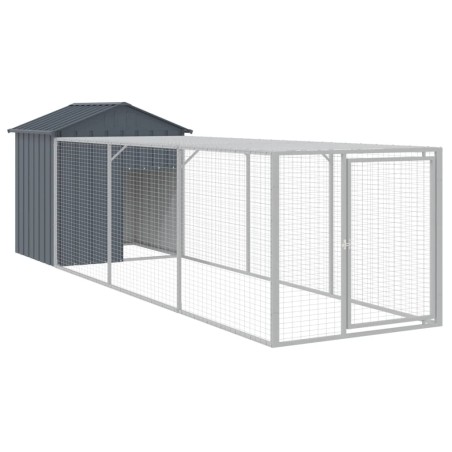 vidaXL Pollaio con Area Corsa Antracite 117x405x123 cm Acciaio Zincato