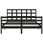 vidaXL Giroletto con Testiera Nero 160x200 cm Legno Massello vidaXL Giroletto con Testiera Nero 160x200 cm Legno Massello