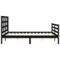 vidaXL Giroletto con Testiera Nero 160x200 cm Legno Massello vidaXL Giroletto con Testiera Nero 160x200 cm Legno Massello