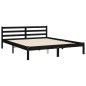vidaXL Giroletto con Testiera Nero 160x200 cm Legno Massello vidaXL Giroletto con Testiera Nero 160x200 cm Legno Massello
