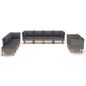 vidaXL Set Divani Giardino 10pz Polyrattan Legno di Eucalipto Grigio vidaXL Set Divani Giardino 10pz Polyrattan Legno di Eucalipto Grigio