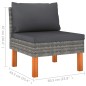 vidaXL Set Divani da Giardino 7pz Polyrattan Legno di Eucalipto Grigio