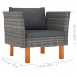 vidaXL Set Divani da Giardino 7pz Polyrattan Legno di Eucalipto Grigio