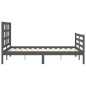 vidaXL Giroletto con Testiera Grigio 4FT Small Double Legno Massello vidaXL Giroletto con Testiera Grigio 4FT Small Double Legno Massello