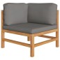 vidaXL Set Divani Giardino 6pz Cuscini Grigi in Legno Massello di Teak vidaXL Set Divani Giardino 6pz Cuscini Grigi in Legno Massello di Teak