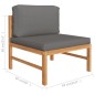 vidaXL Set Divani Giardino 6pz Cuscini Grigi in Legno Massello di Teak vidaXL Set Divani Giardino 6pz Cuscini Grigi in Legno Massello di Teak