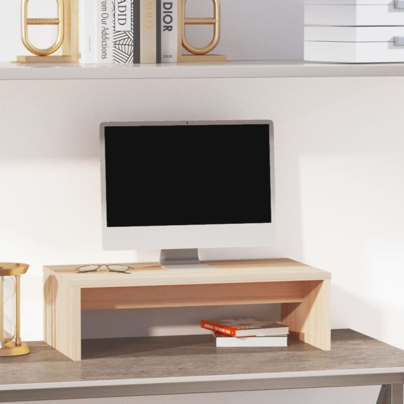 Supporto per Monitor 50x27x15 cm in Legno Massello di Pino Supporto per Monitor 50x27x15 cm in Legno Massello di Pino
