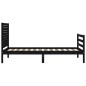 vidaXL Giroletto con Testiera Nero 90x200 cm in Legno Massello vidaXL Giroletto con Testiera Nero 90x200 cm in Legno Massello