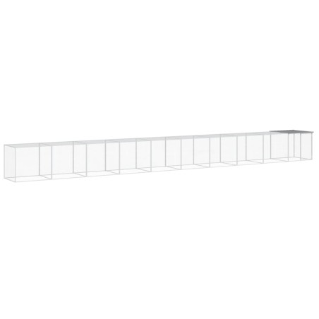 vidaXL Gabbia Polli Tetto Grigio Chiaro 1003x98x90 cm Acciaio Zincato