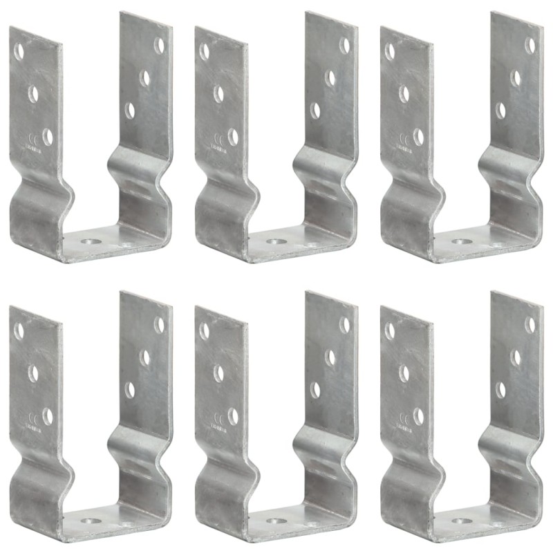 vidaXL Picchetti per Recinzione 6 pz Argento 8x6x15 cm Acciaio Zincato vidaXL Picchetti per Recinzione 6 pz Argento 8x6x15 cm Acciaio Zincato