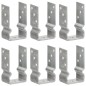 vidaXL Picchetti per Recinzione 6 pz Argento 8x6x15 cm Acciaio Zincato vidaXL Picchetti per Recinzione 6 pz Argento 8x6x15 cm Acciaio Zincato