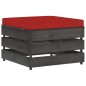 vidaXL Ottomana Modulare con Cuscino in Legno Impregnato Grigio vidaXL Ottomana Modulare con Cuscino in Legno Impregnato Grigio
