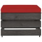 vidaXL Ottomana Modulare con Cuscino in Legno Impregnato Grigio vidaXL Ottomana Modulare con Cuscino in Legno Impregnato Grigio