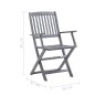 vidaXL Sedie da Giardino Pieghevoli 8 pz con Cuscini Massello Acacia vidaXL Sedie da Giardino Pieghevoli 8 pz con Cuscini Massello Acacia