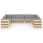 vidaXL Set Divani da Giardino 9 pz con Cuscini Legno Massello di Pino vidaXL Set Divani da Giardino 9 pz con Cuscini Legno Massello di Pino
