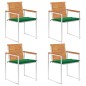 vidaXL Sedie da Giardino con Cuscini 4 pz in Legno Massello di Acacia vidaXL Sedie da Giardino con Cuscini 4 pz in Legno Massello di Acacia