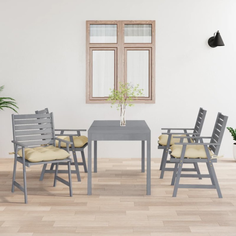 vidaXL Sedie Pranzo per Esterni con Cuscini 4 pz Legno Massello Acacia vidaXL Sedie Pranzo per Esterni con Cuscini 4 pz Legno Massello Acacia