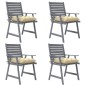vidaXL Sedie Pranzo per Esterni con Cuscini 4 pz Legno Massello Acacia vidaXL Sedie Pranzo per Esterni con Cuscini 4 pz Legno Massello Acacia