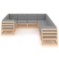vidaXL Set Divani da Giardino 10 pz con Cuscini Legno Massello di Pino vidaXL Set Divani da Giardino 10 pz con Cuscini Legno Massello di Pino