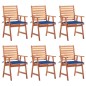 vidaXL Sedie da Pranzo da Esterni con Cuscini 6 pz Massello di Acacia vidaXL Sedie da Pranzo da Esterni con Cuscini 6 pz Massello di Acacia