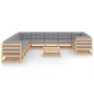 vidaXL Set Divani da Giardino 12 pz con Cuscini Legno Massello di Pino vidaXL Set Divani da Giardino 12 pz con Cuscini Legno Massello di Pino
