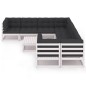 vidaXL Set Divani da Giardino 9 pz con Cuscini Massello di Pino Bianco vidaXL Set Divani da Giardino 9 pz con Cuscini Massello di Pino Bianco