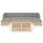 vidaXL Set Divani da Giardino 9 pz con Cuscini Legno Massello di Pino vidaXL Set Divani da Giardino 9 pz con Cuscini Legno Massello di Pino