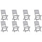 vidaXL Sedie da Giardino Pieghevoli 8 pz con Cuscini Massello Acacia vidaXL Sedie da Giardino Pieghevoli 8 pz con Cuscini Massello Acacia