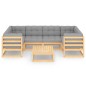 vidaXL Set Divani da Giardino 7 pz con Cuscini Legno Massello di Pino