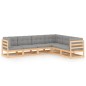 vidaXL Set Divani da Giardino 6 pz con Cuscini Legno Massello di Pino vidaXL Set Divani da Giardino 6 pz con Cuscini Legno Massello di Pino