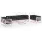 vidaXL Set Divani da Giardino 9 pz con Cuscini Legno Massello di Pino vidaXL Set Divani da Giardino 9 pz con Cuscini Legno Massello di Pino