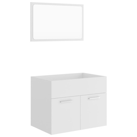 vidaXL Set Mobili da Bagno 2 pz Bianco in Legno Multistrato