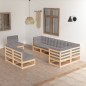 vidaXL Set Divani da Giardino 8 pz con Cuscini Legno Massello di Pino