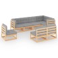 vidaXL Set Divani da Giardino 8 pz con Cuscini Legno Massello di Pino
