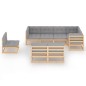 vidaXL Set Divani da Giardino 8 pz con Cuscini Legno Massello di Pino