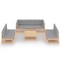 vidaXL Set Divani da Giardino 8 pz con Cuscini Legno Massello di Pino vidaXL Set Divani da Giardino 8 pz con Cuscini Legno Massello di Pino