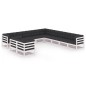 vidaXL Set Divani da Giardino 11pz con Cuscini Massello di Pino Bianco vidaXL Set Divani da Giardino 11pz con Cuscini Massello di Pino Bianco