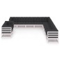 vidaXL Set Divani da Giardino 11pz con Cuscini Massello di Pino Bianco vidaXL Set Divani da Giardino 11pz con Cuscini Massello di Pino Bianco