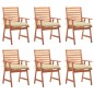 vidaXL Sedie da Pranzo da Esterni con Cuscini 6 pz Massello di Acacia vidaXL Sedie da Pranzo da Esterni con Cuscini 6 pz Massello di Acacia