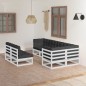vidaXL Set Divani da Giardino 7 pz con Cuscini Legno Massello di Pino