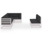 vidaXL Set Divani da Giardino 7 pz con Cuscini Legno Massello di Pino