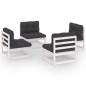 vidaXL Set Divani da Giardino 4 pz con Cuscini Legno Massello Pino vidaXL Set Divani da Giardino 4 pz con Cuscini Legno Massello Pino