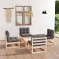 vidaXL Set Divani da Giardino 5 pz con Cuscini Legno Massello di Pino vidaXL Set Divani da Giardino 5 pz con Cuscini Legno Massello di Pino
