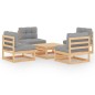 vidaXL Set Divani da Giardino 5 pz con Cuscini Legno Massello di Pino vidaXL Set Divani da Giardino 5 pz con Cuscini Legno Massello di Pino