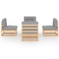 vidaXL Set Divani da Giardino 5 pz con Cuscini Legno Massello di Pino vidaXL Set Divani da Giardino 5 pz con Cuscini Legno Massello di Pino
