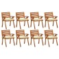 vidaXL Sedie da Giardino con Cuscini 8 pz in Legno Massello di Acacia vidaXL Sedie da Giardino con Cuscini 8 pz in Legno Massello di Acacia